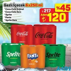 GAZLI İÇECEK 6X250 ML